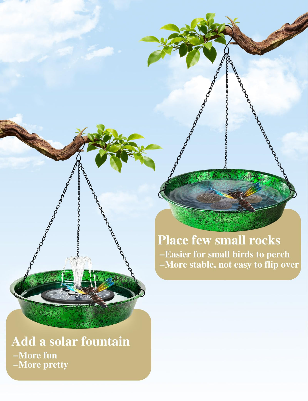 Keygift versatile feeder and bath for birds.