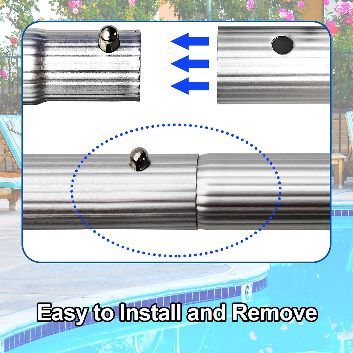 Keyrank cordless-ready pole supports cleaner operations above water for quick retrieval and maintenance.