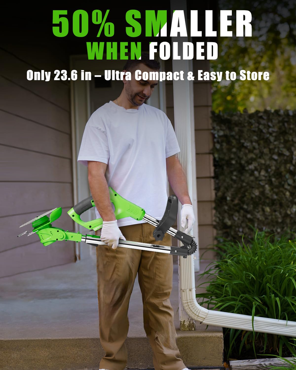 KFM dual 21V 2.0Ah battery system for longer runtime.