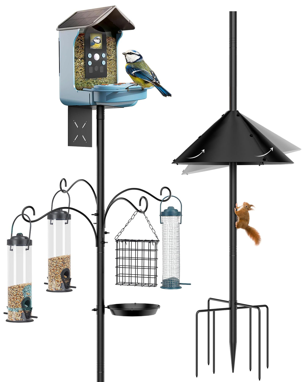 KFM Bird Feeder Pole at 92-inch height for versatile yard placement and viewing.