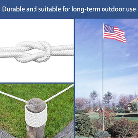 KFYIOE pulley-compatible rope glides smoothly for easy flag raising