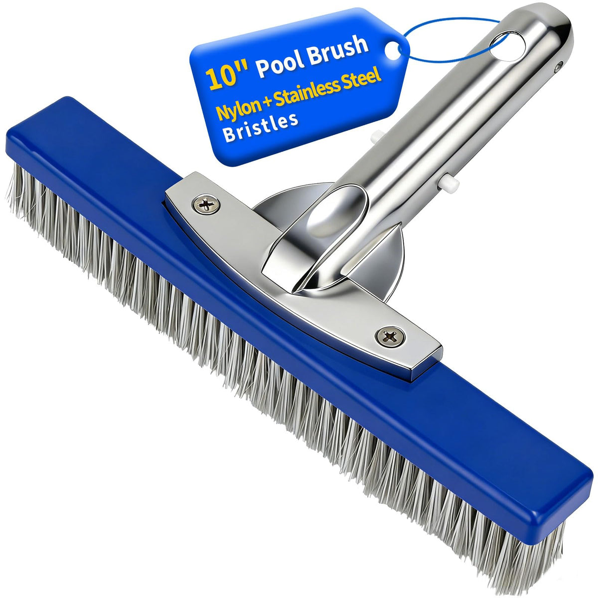 KGC 10-inch pool brush head with combo bristles for concrete cleaning.