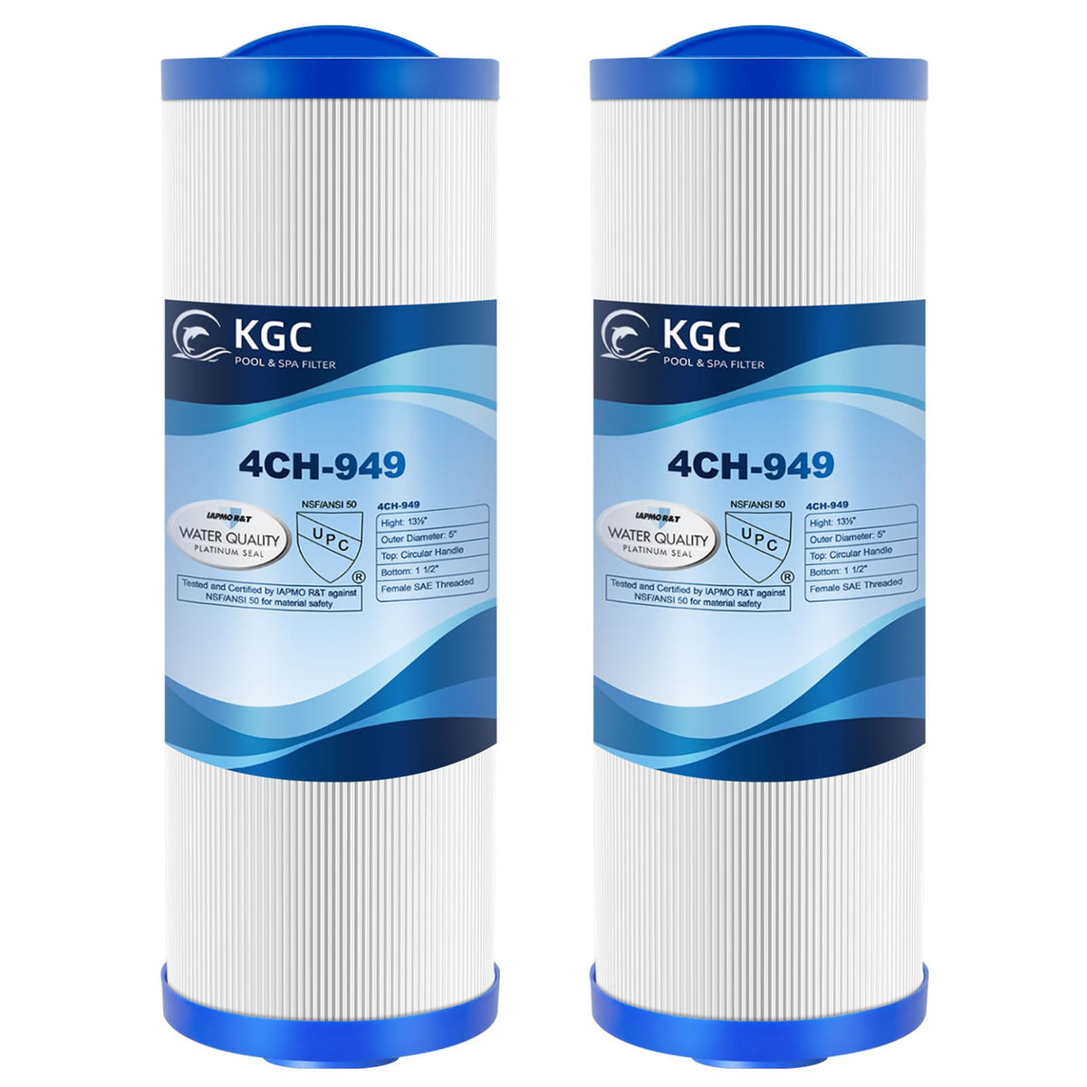 KGC 4CH-949 spa filter pack front view for easy, compatible hot tub filtration.