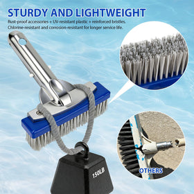 KGC angled underwater control smooths scrubbing along walls and steps.