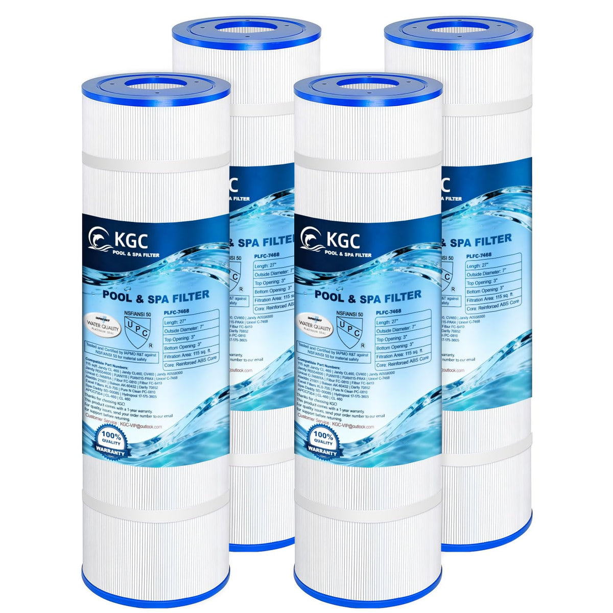 KGC CV460 four-pack filter cartridge in packaging for easy replacement and clearer water.
