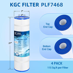 Close-up of trilobal filtration fabric on KGC CV460 cartridge captures fine debris.