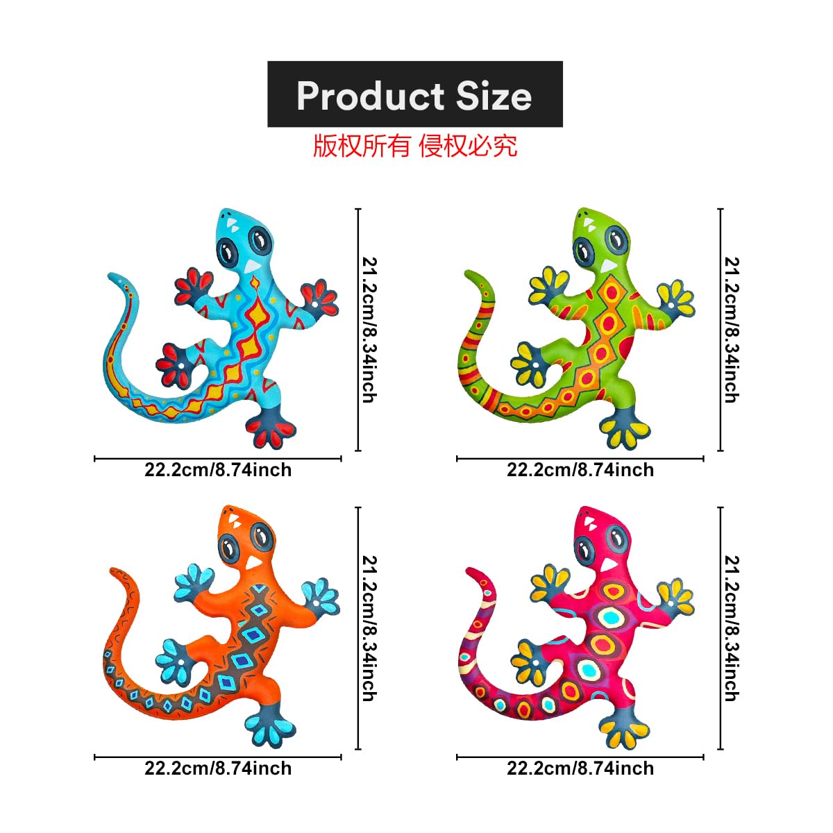 Kggetr metal gecko wall art rust-resistant coating withstands outdoor weather.