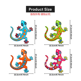 Kggetr metal gecko wall art rust-resistant coating withstands outdoor weather.