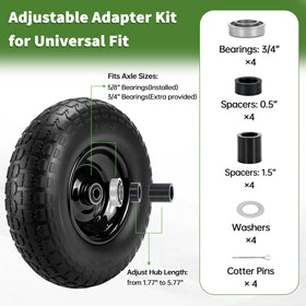 KGOJOY 13x4.00-6 flat-free tire with superior grip on uneven surfaces.
