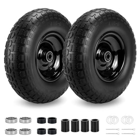 KGOJOY 2pc 4.00-6 solid tires for heavy-duty wheelbarrows and carts.