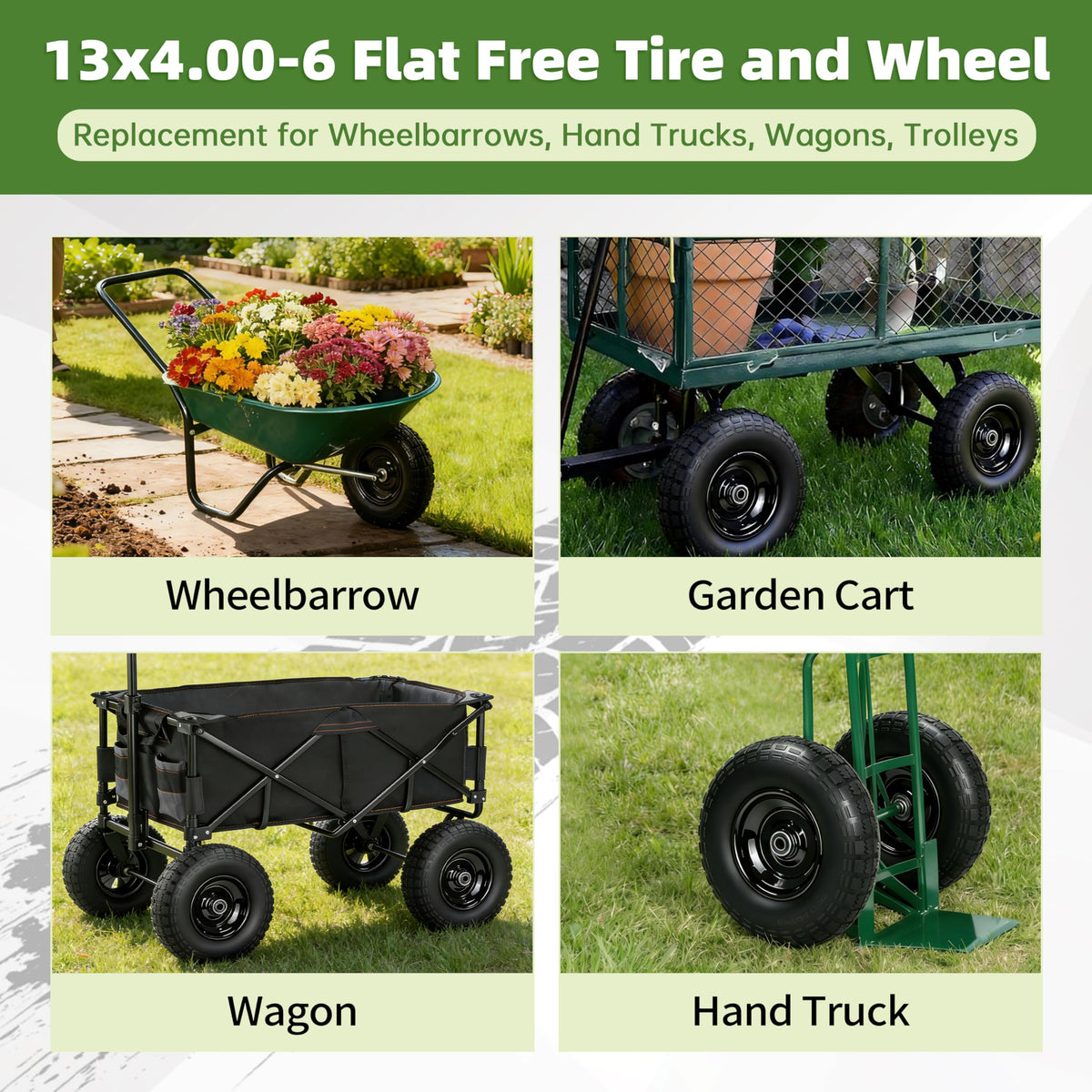 KGOJOY traction pattern delivers reliable grip on grass, gravel, dirt.
