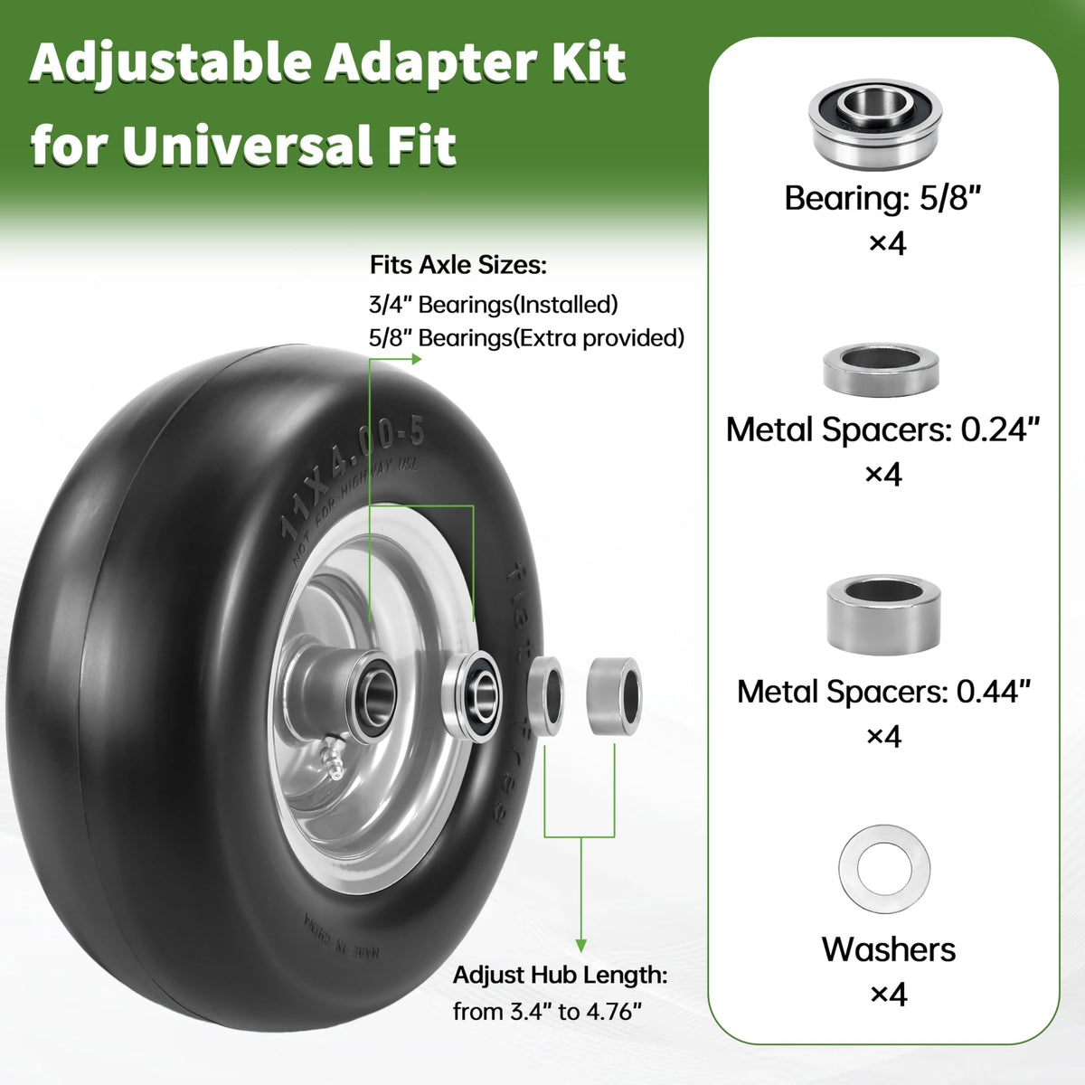KGOJOY universal adapter kit enables quick fit across mower models.