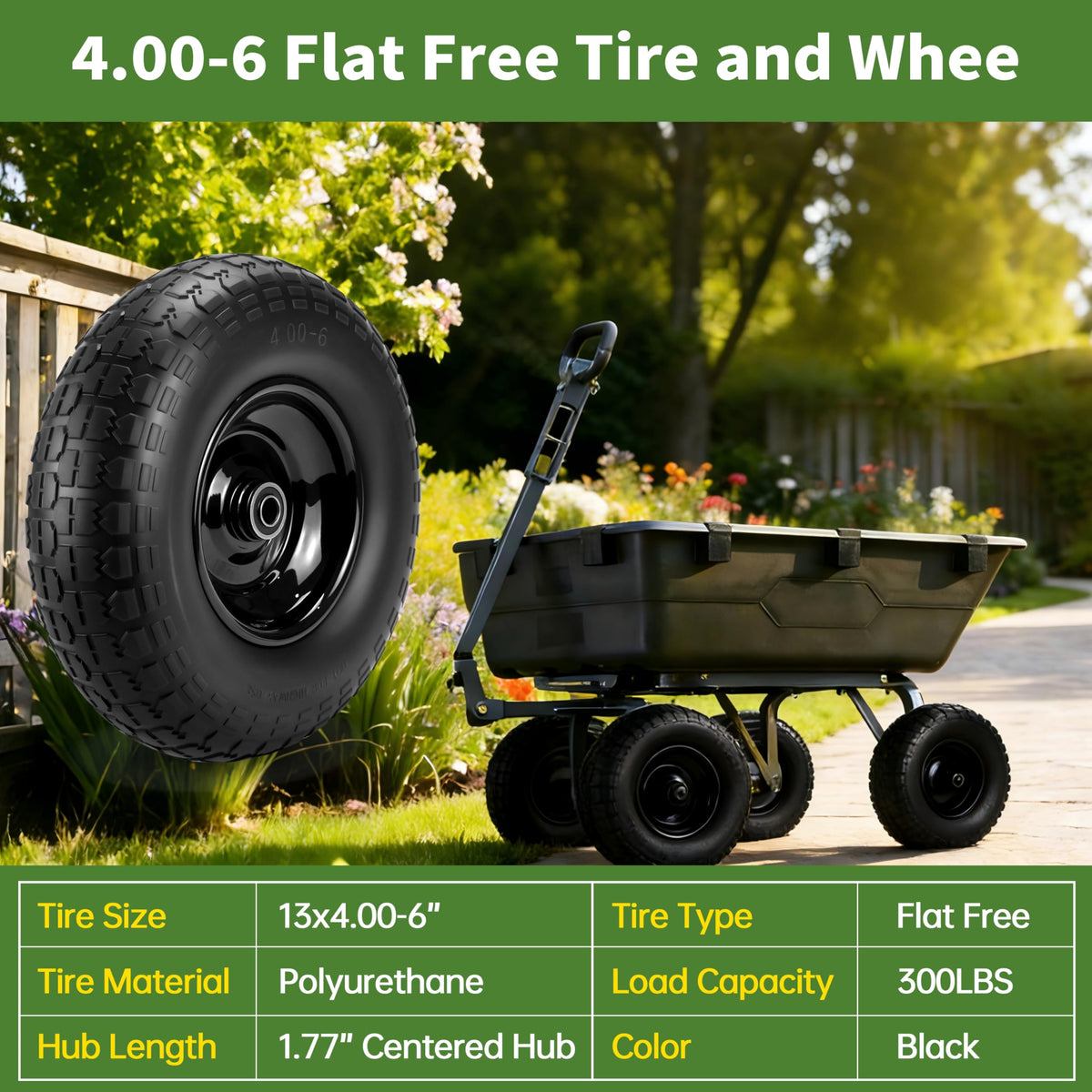 KGOJOY universal compatibility with Gorilla Carts and other outdoor carts.