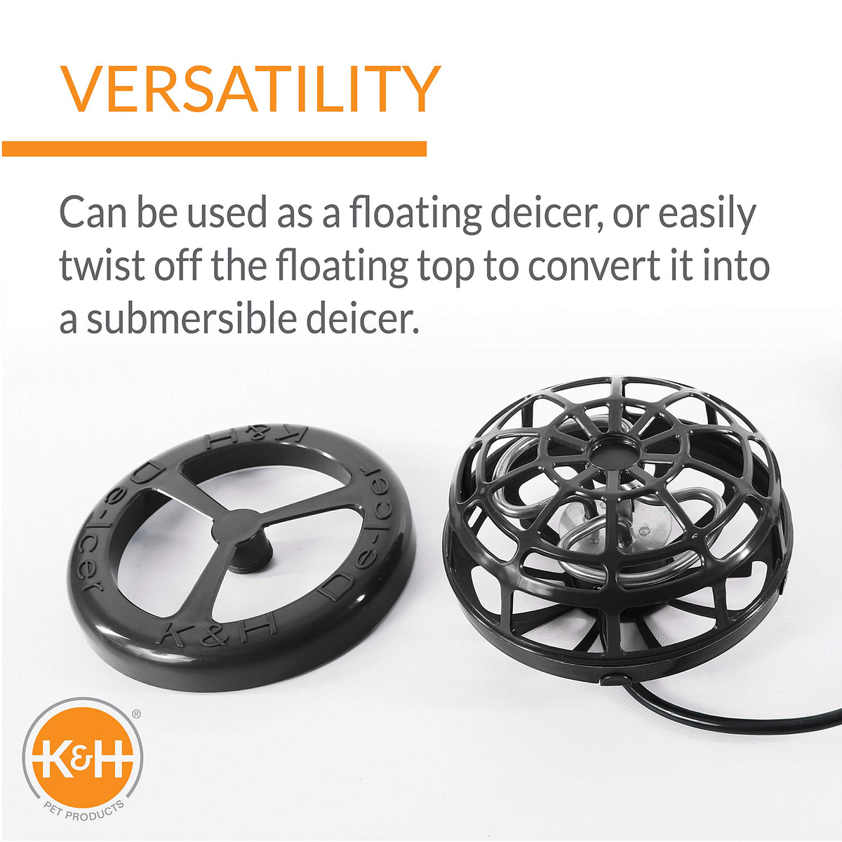 Pond heater converts from floating to submersible for flexible setup