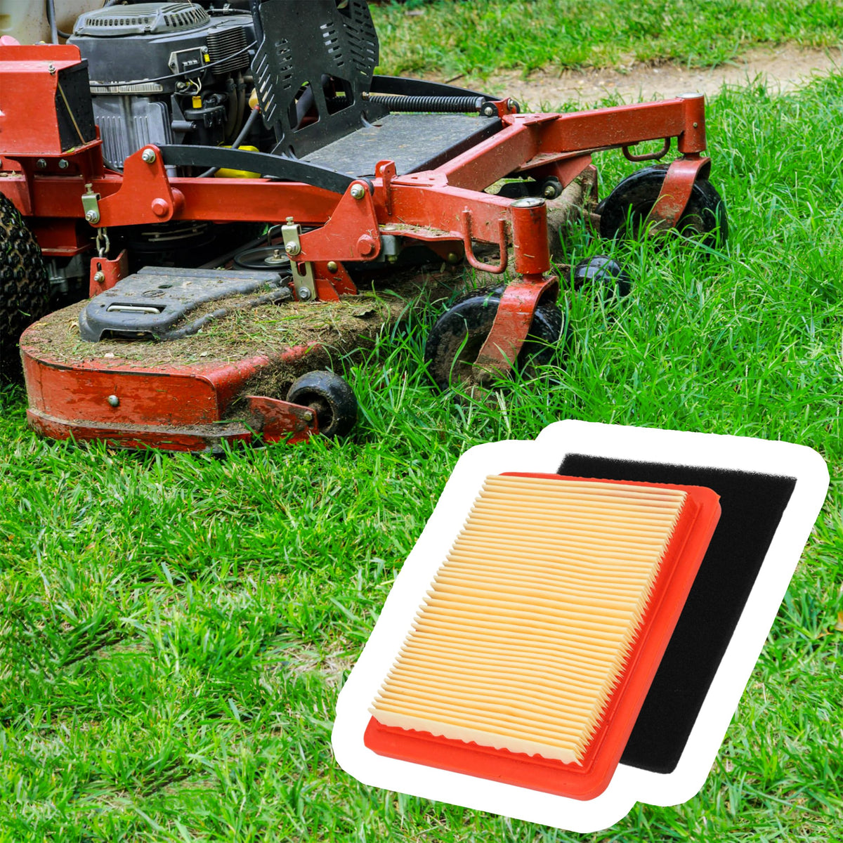 KH866 119-1909 air filter kit mower illustration showing easy replacement