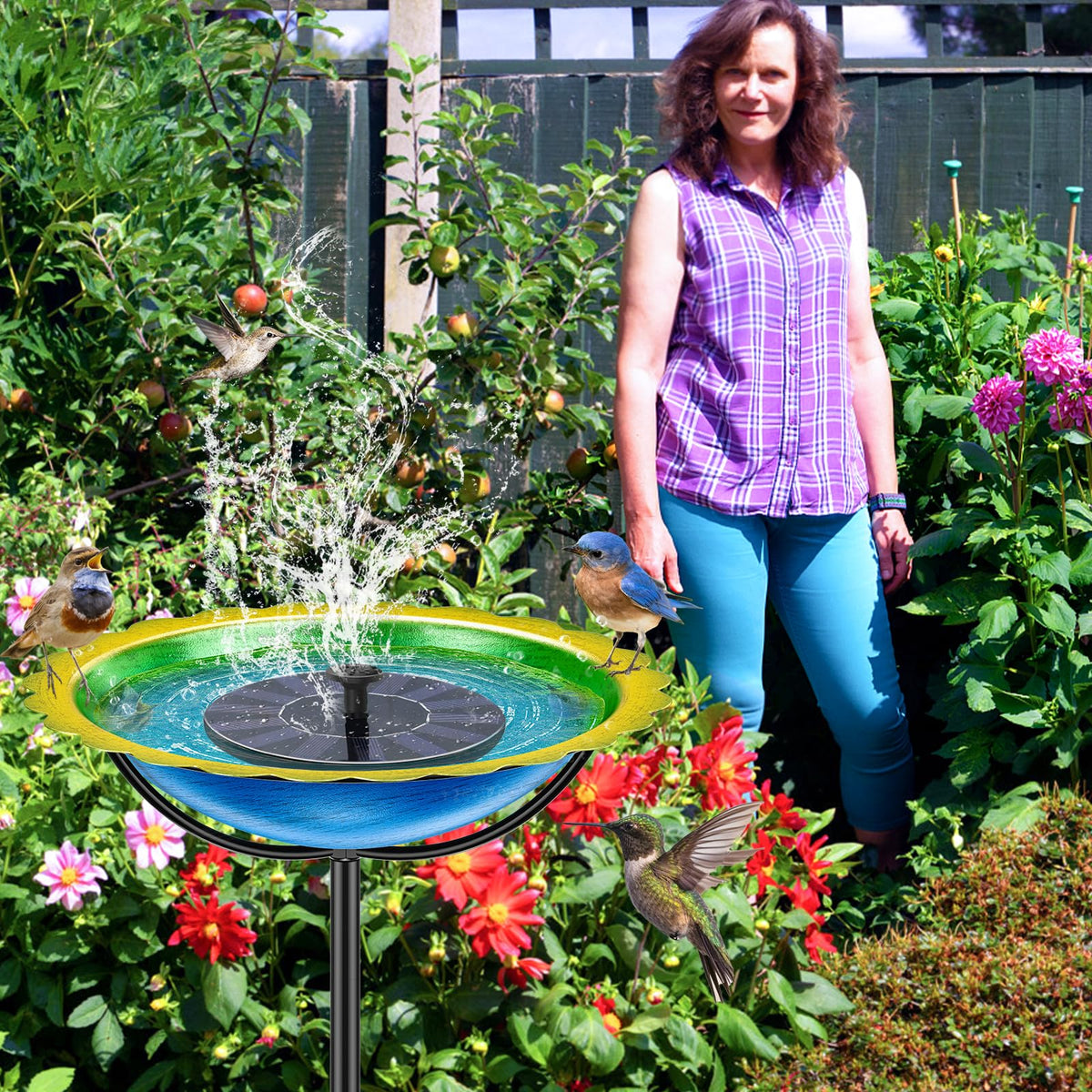 KHayRovies assembly view of the bird bath with a stable four-prong stand