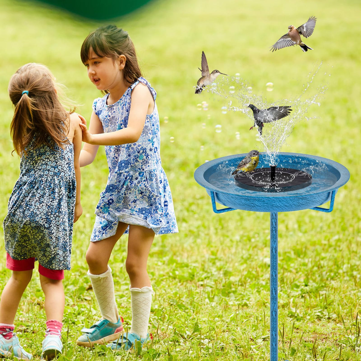 KHayRovies multi-function bird bath doubles as a feeder during busy seasons.