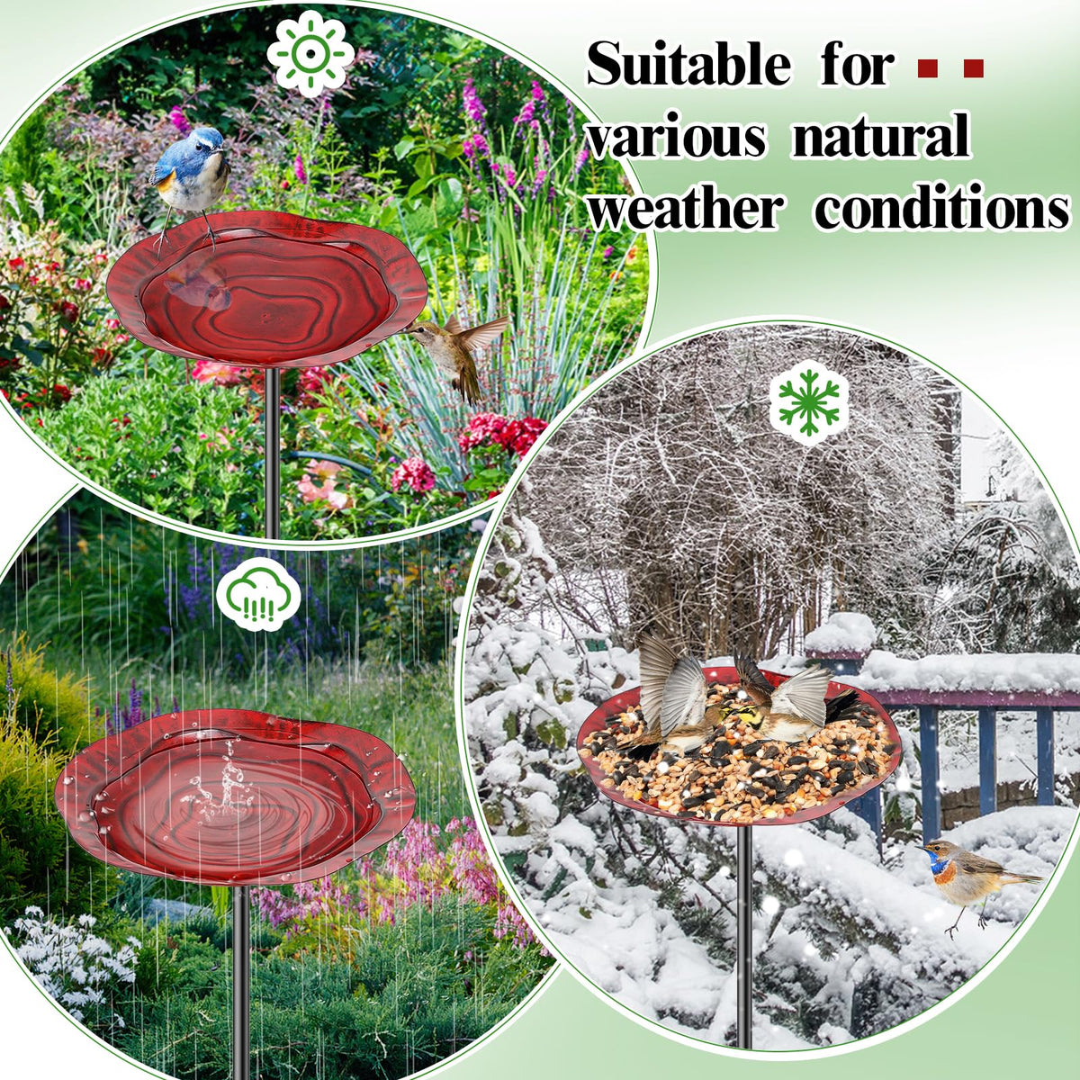 KHayRovies outdoor bird feeder and decor enhances garden beauty and wildlife viewing