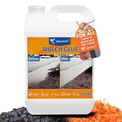 KHKD RESIN mulch glue 1-gallon bottle ready for large landscaping projects.