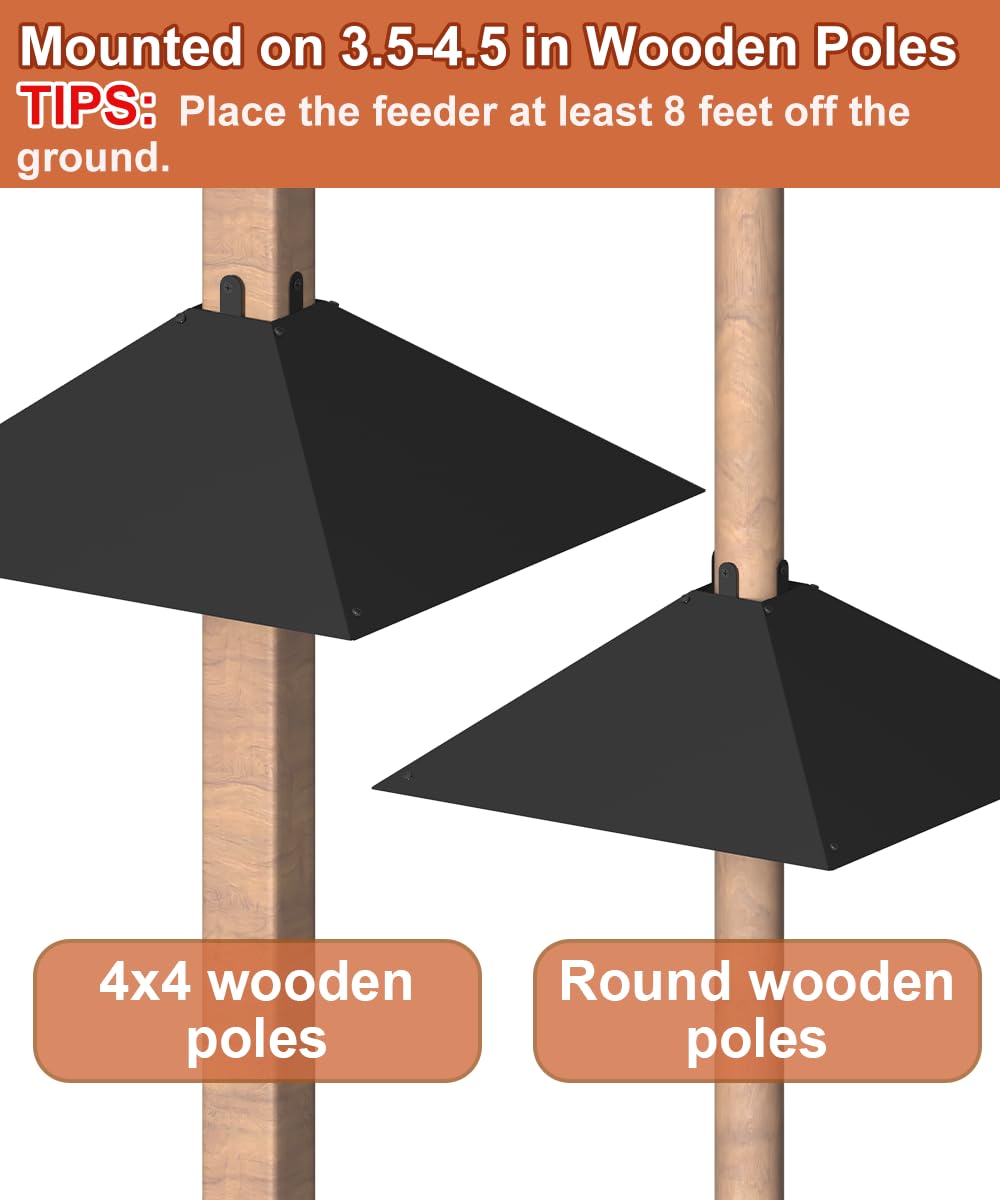 Khordin 17 inch diameter baffle blocks access by squirrels and raccoons.