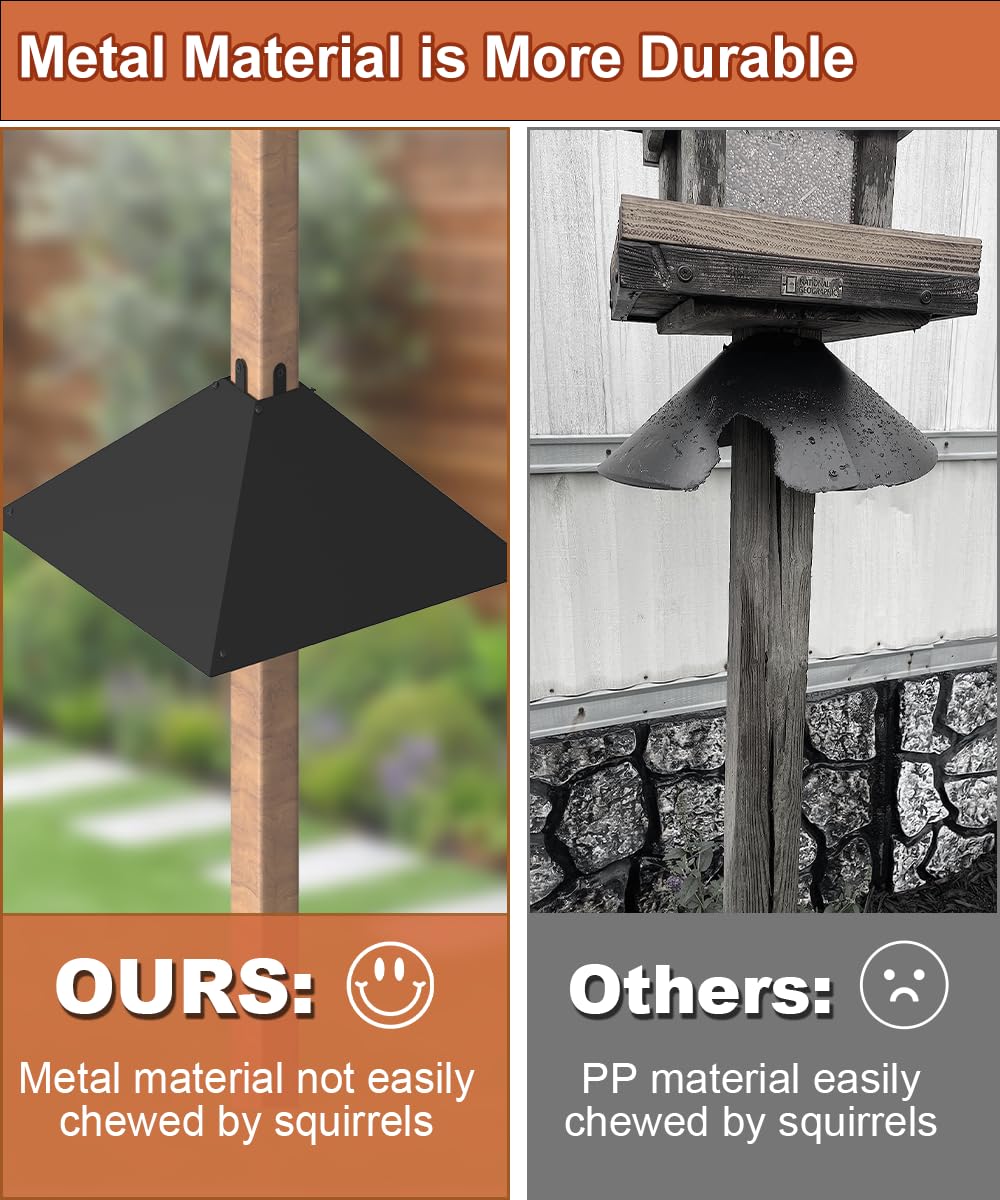 Khordin durable baffle protects bird feeders from pests with long service life.