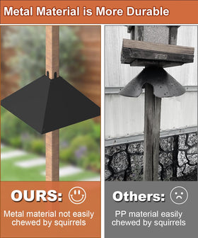 Khordin durable baffle protects bird feeders from pests with long service life.