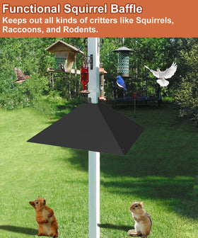 Khordin raccoon deterrent feature helps protect outdoor feeding areas.