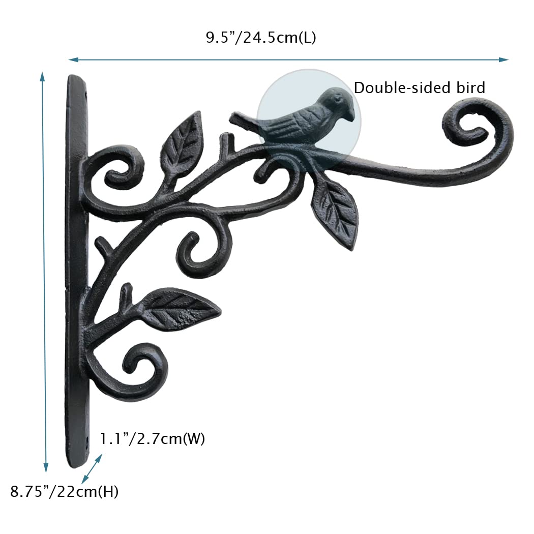 KiaoTime decorative black cast iron hanger blends with various outdoor decors.