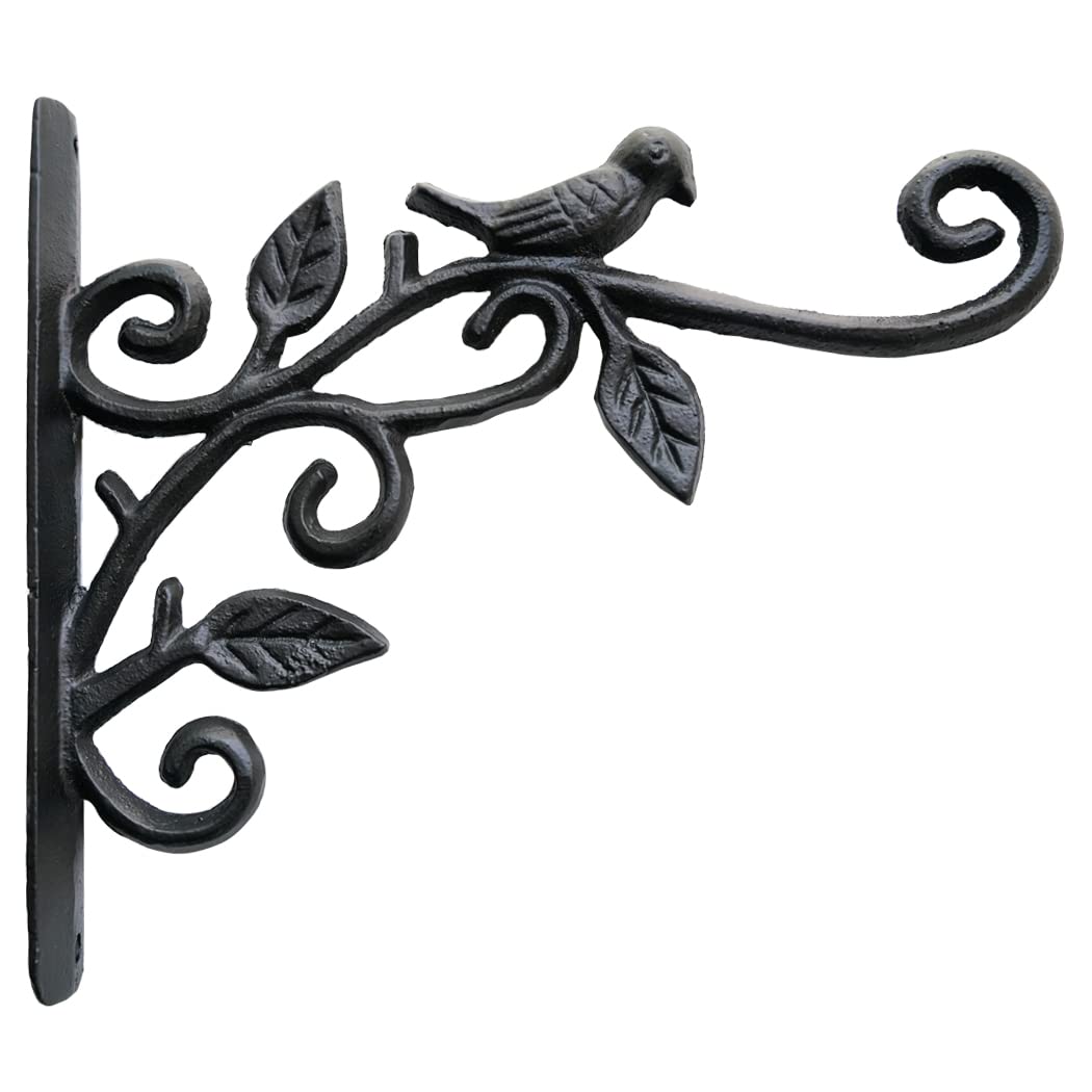 KiaoTime hanging planter bracket mounted on wall, ideal for pots and lanterns.