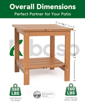 Kibaso Adirondack side table two-tier shelves ideal for drinks and books