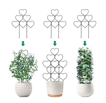 Kichwit garden trellis 3-pack with stackable iron construction supports climbing plants.