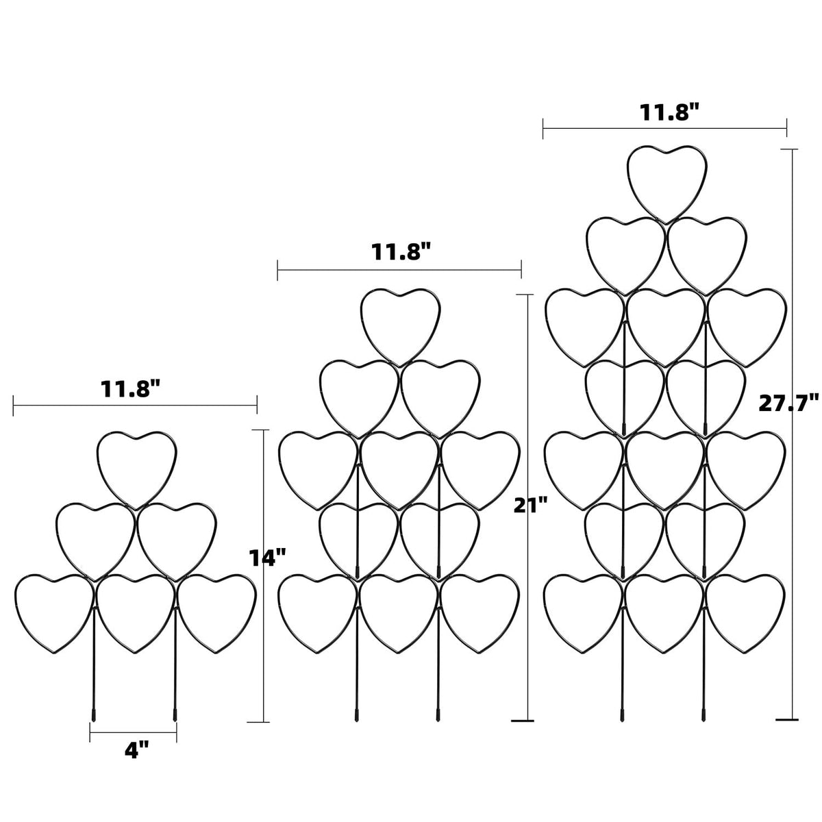 Kichwit heart-design metal trellis adds a decorative touch to indoor spaces.