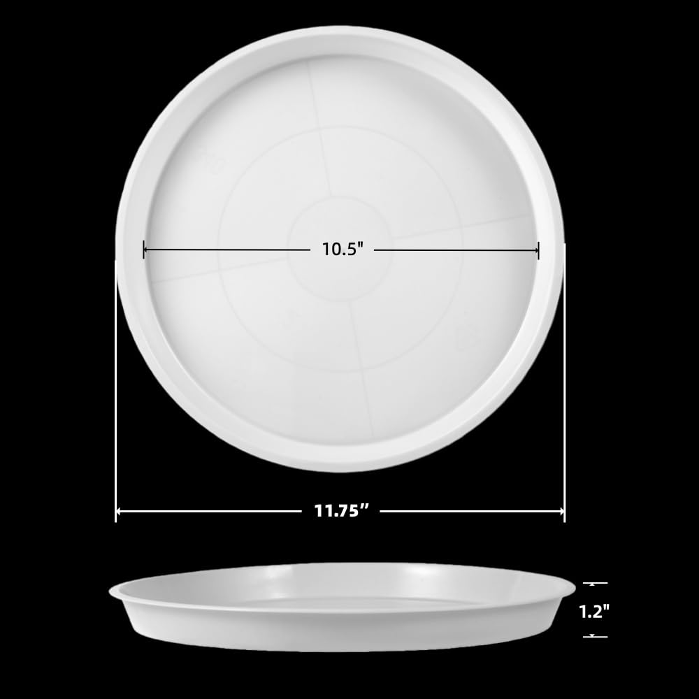 Kichwit saucer base 10.5-inch round white fits most pots securely