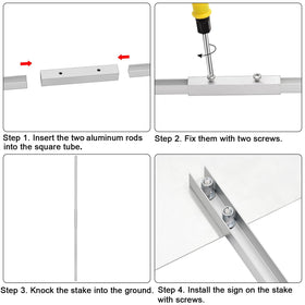 Kichwit stainless hardware included for durable sign installation.