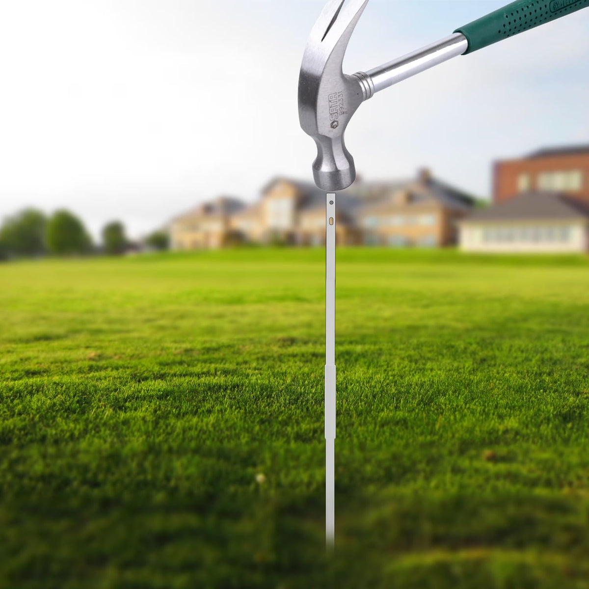 Kichwit yard sign stake in-ground setup shows stability.