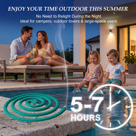 KICKOUTOR coils burn for 5-7 hours to deter pests.
