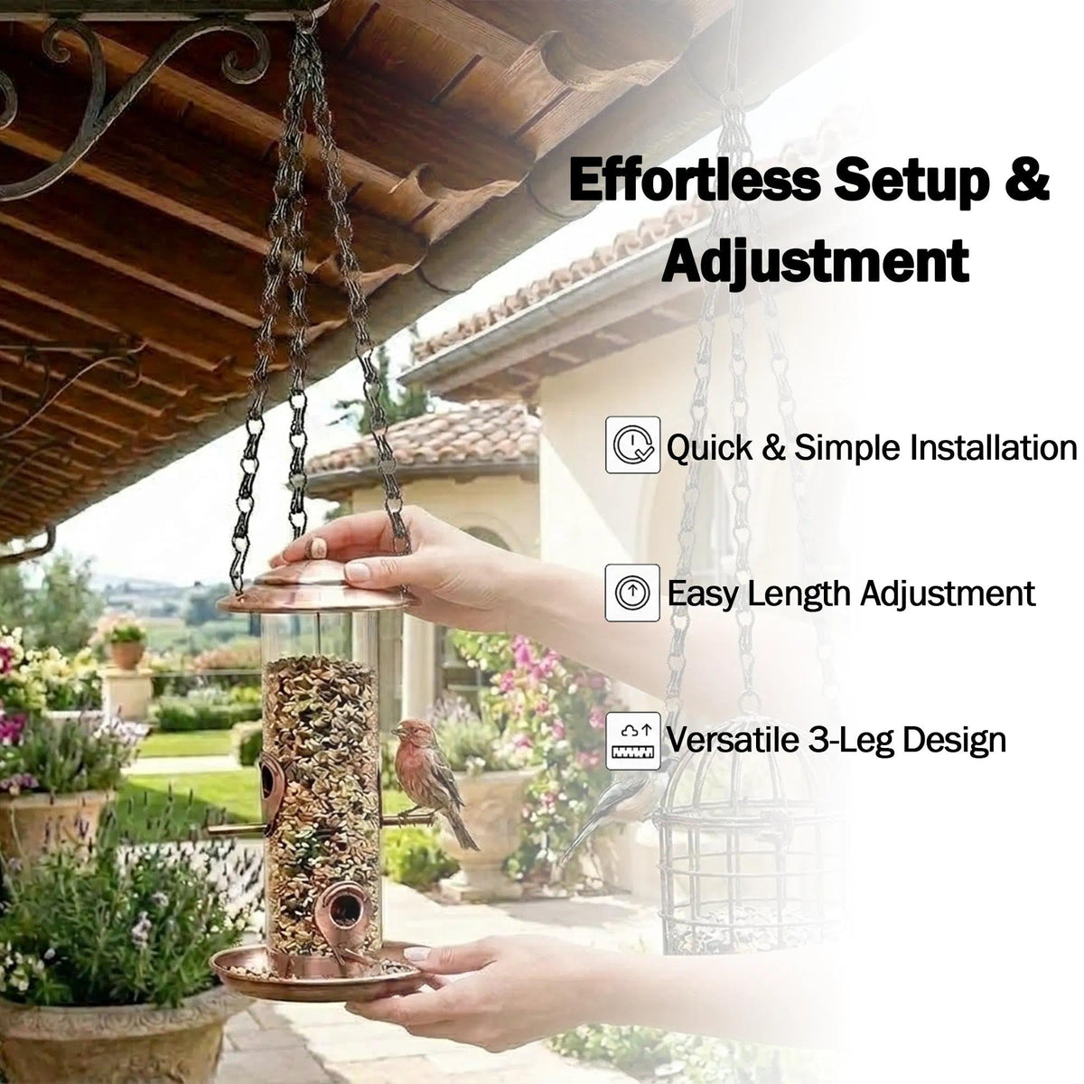 KIDYBELL adjustable-length hanging chain demonstrates easy length customization for varied heights.