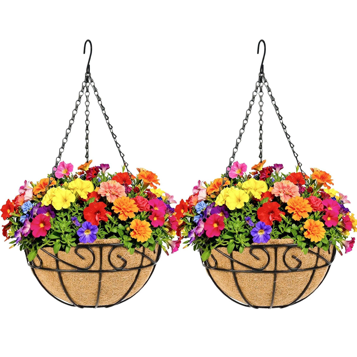 KIDYBELL metal hanging planter 12-inch set creates a bold vertical display.