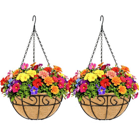 KIDYBELL metal hanging planter 12-inch set creates a bold vertical display.
