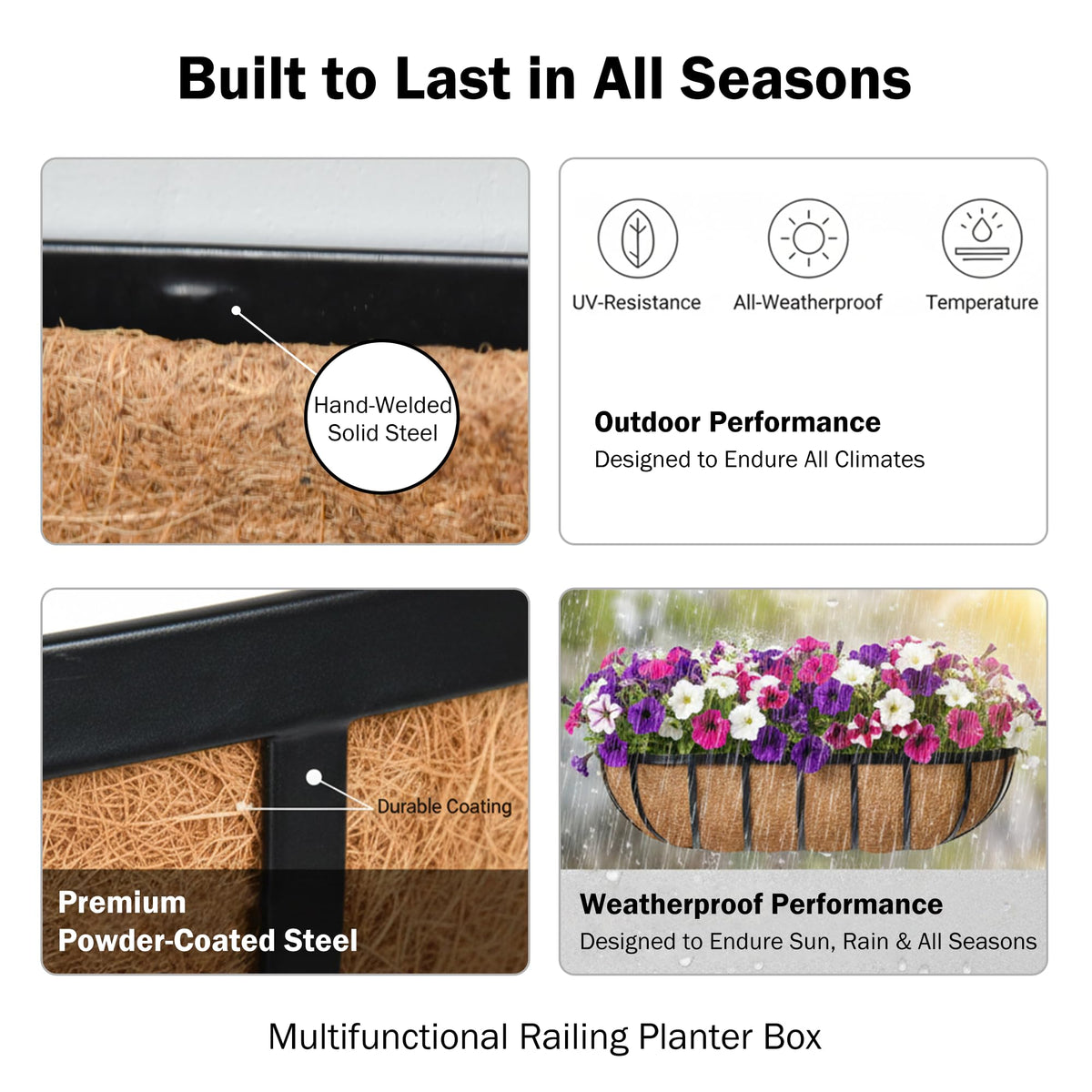 KIDYBELL outdoor deck balcony planter on a fence or wall edge