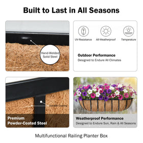 KIDYBELL outdoor deck balcony planter on a fence or wall edge