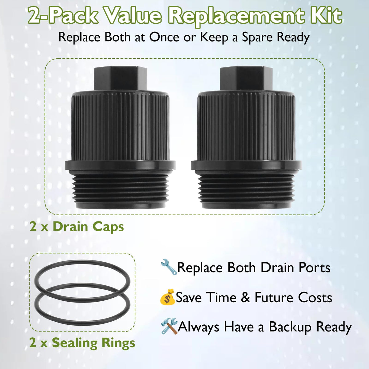 kiecpoy drain plug cap 190030 in use during drainage demo