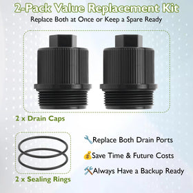 kiecpoy drain plug cap 190030 in use during drainage demo
