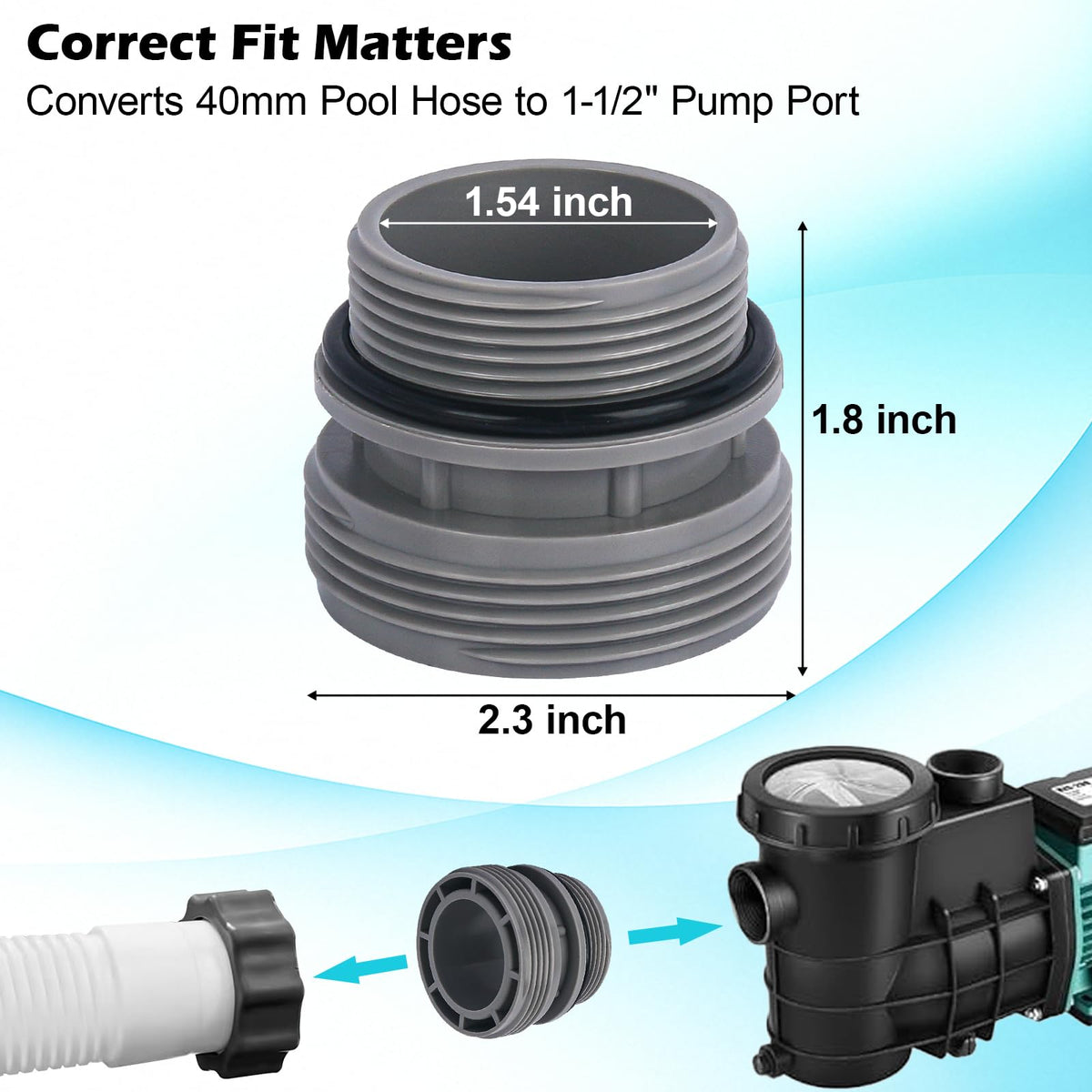 Kiecpoy hose adapter kit with durable seals for leak-free connections.