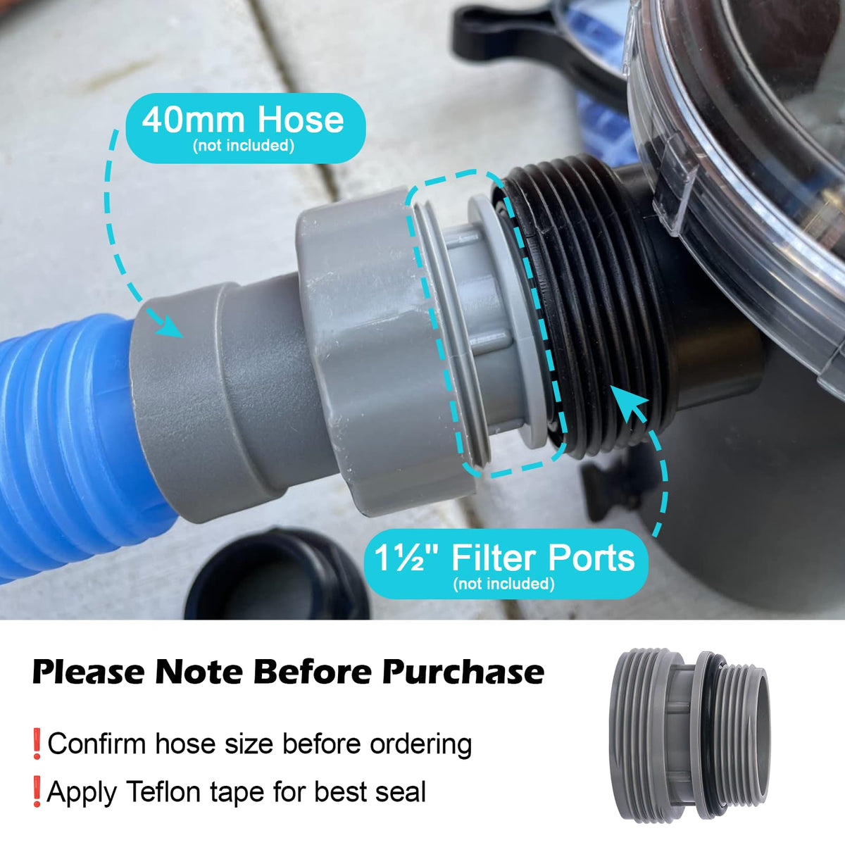 Kiecpoy six-pack hose adapters save time on pool setup.