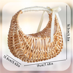Kifmurase halfmoon woven detail highlighting natural willow texture for rustic charm.