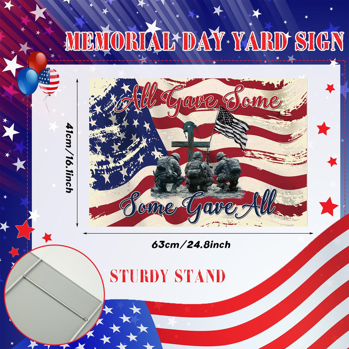 Kigeli H-frame stake supports yard sign for stable outdoor installation.