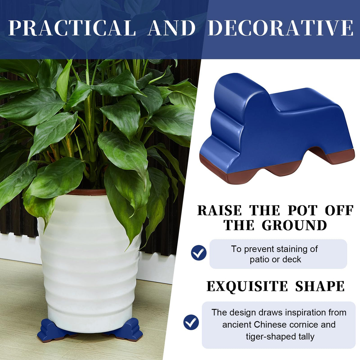 Kigeli planter feet promote airflow and prevent water buildup under pots.