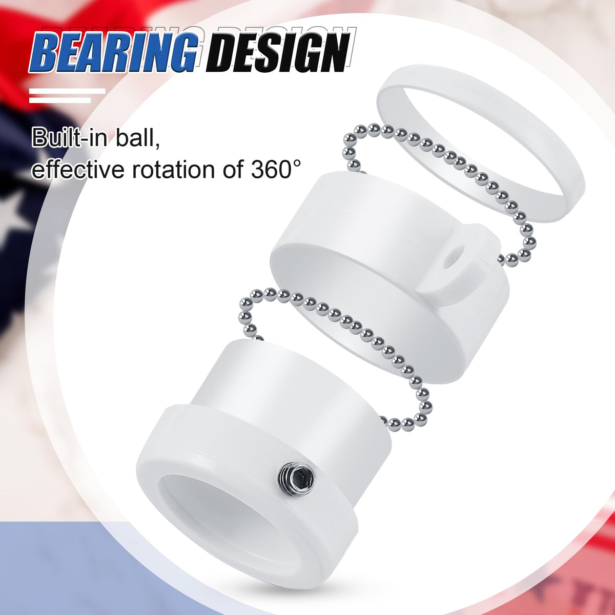 Kigley 360-degree rotating flag ring prevents tangling in wind