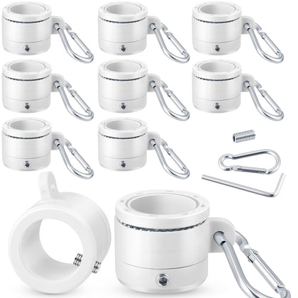 Kigley 8-pcs flag pole rings with clip for easy mounting and adjustable rotation